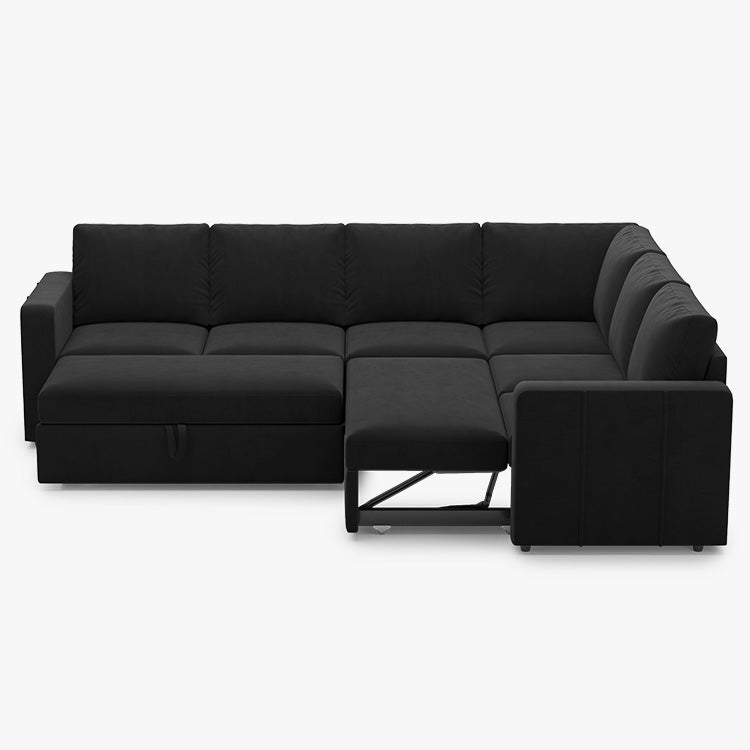 Belffin 6 Seats Modular Velvet Pull-out Sleeper Sofa