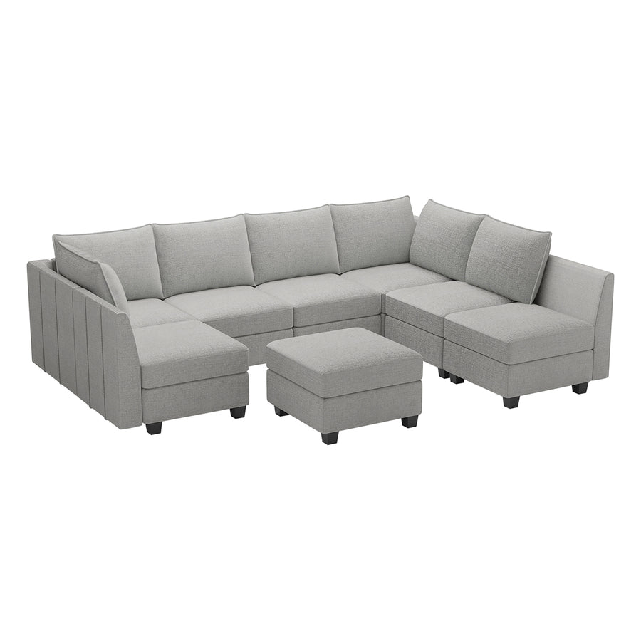 Cloud-Grey-/-Chenille-8-Seat-U-Shaped-Sectional