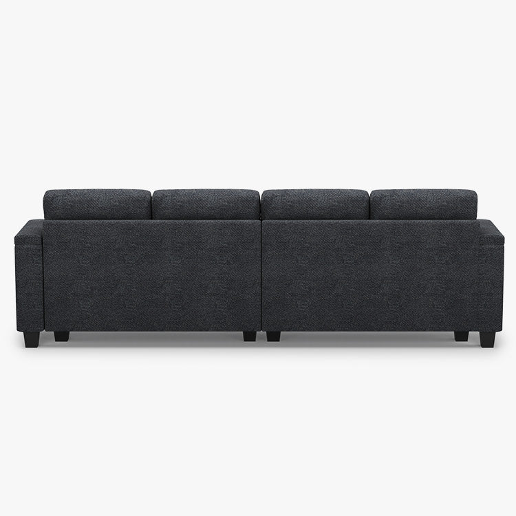 Belffin Modular 4 Seater Modular Chenille Sleeper Sofa with Storage Ottoman