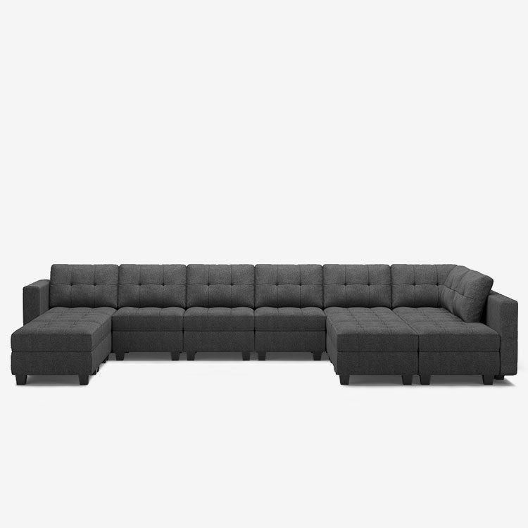 Belffin 12 Seats + 10 Sides Modular Weave Sofa with Storage Seat