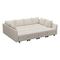 Misty-White-/-Chenille-12-Seat-Pit-Sectional