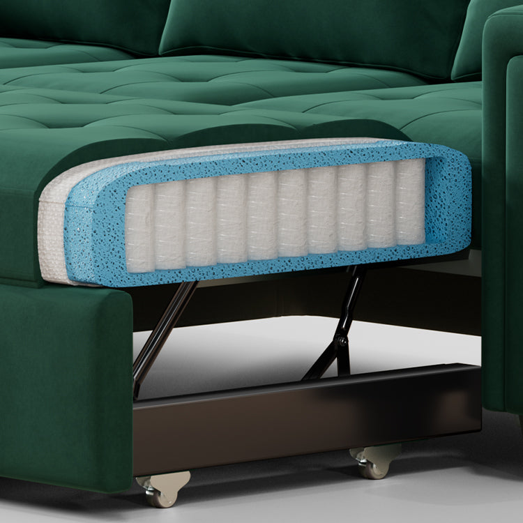 Belffin 5 Seats Modular Velvet Tufted Pull-out Sofa