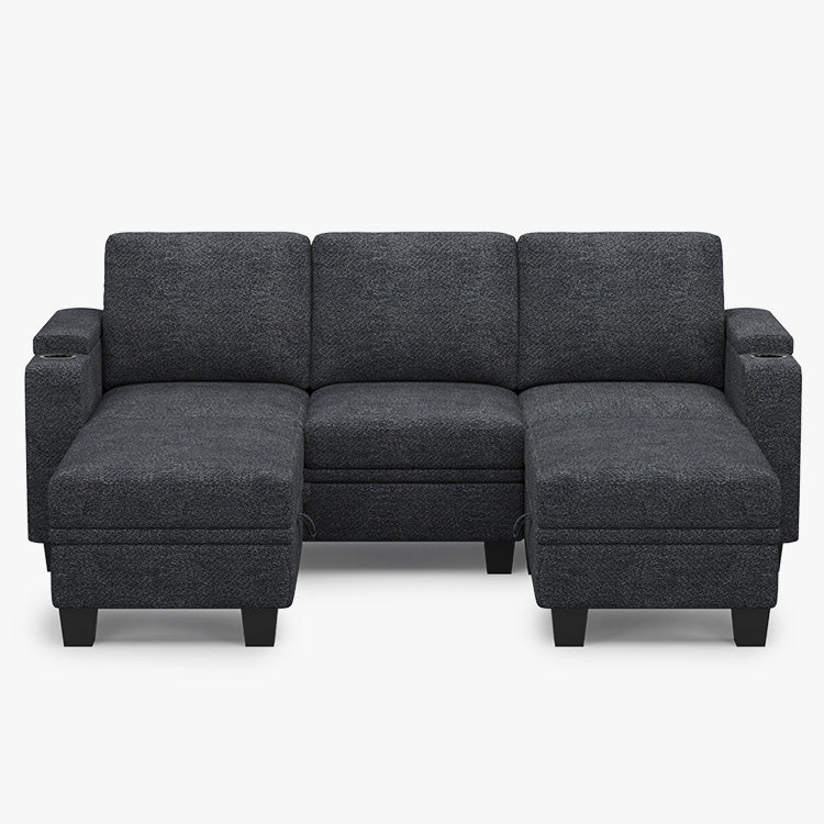 Graphite-Grey-/-Chenille-5-Seat-U-Shaped-Open-Sectional
