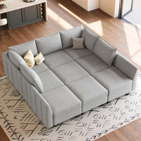 Cloud-Grey-/-Chenille-9-Seat-Pit-Sectional