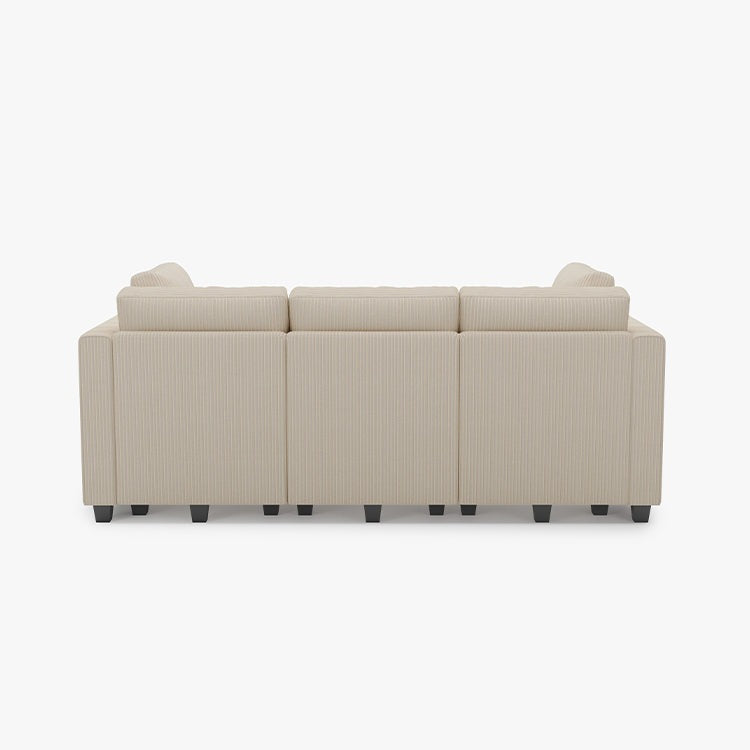 Belffin 6 Seats + 7 Sides Modular Corduroy Sleeper Sofa with Storage Seat