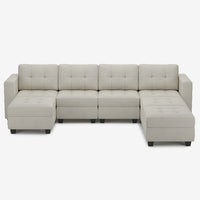 Cosmic-Latte-/-Velvet-7-Seat-U-Shaped-Open-Sectional