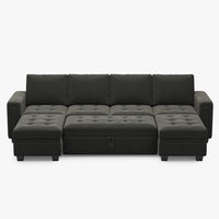 Iron-Grey-/-Velvet-6-Seat-U-Shaped-Pullout-Sectional