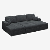 Shadow-Charcoal-/-Corduroy-4-Seat-U-Shaped-Double-Chaise-Pit-Sectional