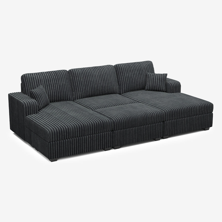 Shadow-Charcoal-/-Corduroy-4-Seat-U-Shaped-Double-Chaise-Pit-Sectional