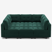 Castleton-Green-/-Velvet-9-Seat-Pit-Sectional