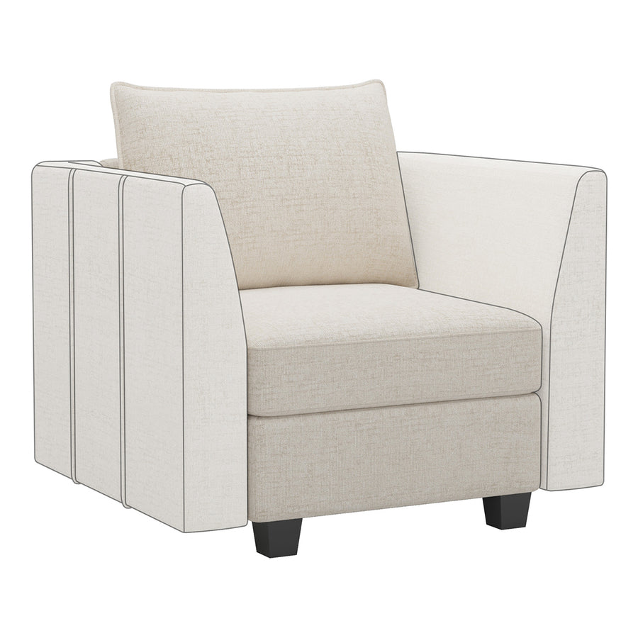 Misty-White-/-Chenille-Module-Seat