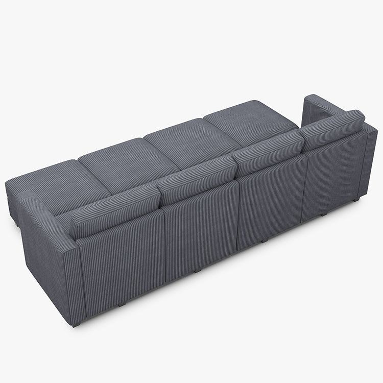 Belffin 8 Seats + 6 Sides Modular Corduroy Sleeper Sofa with Storage Seat