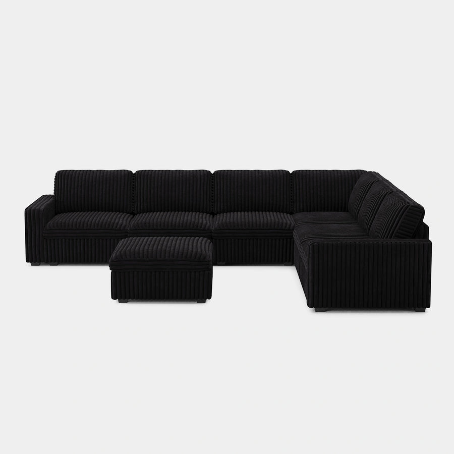 Onyx-Black-/-Corduroy-7-Seat-U-Shaped-Sectional