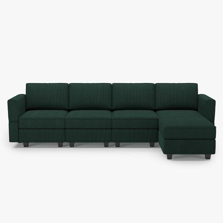 Belffin 4 Seats + 6 Sides Modular Wide Corduroy Sofa with Storage Seat