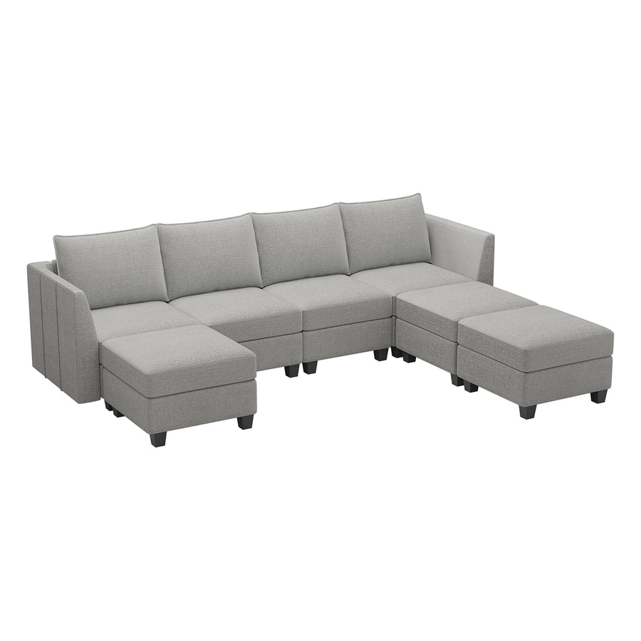 Cloud-Grey-/-Chenille-7-Seat-U-Shaped-Open-Sectional