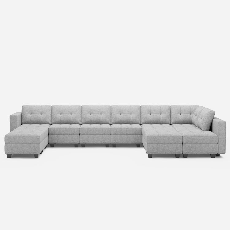 Belffin 12 Seats + 10 Sides Modular Weave Sofa with Storage Seat