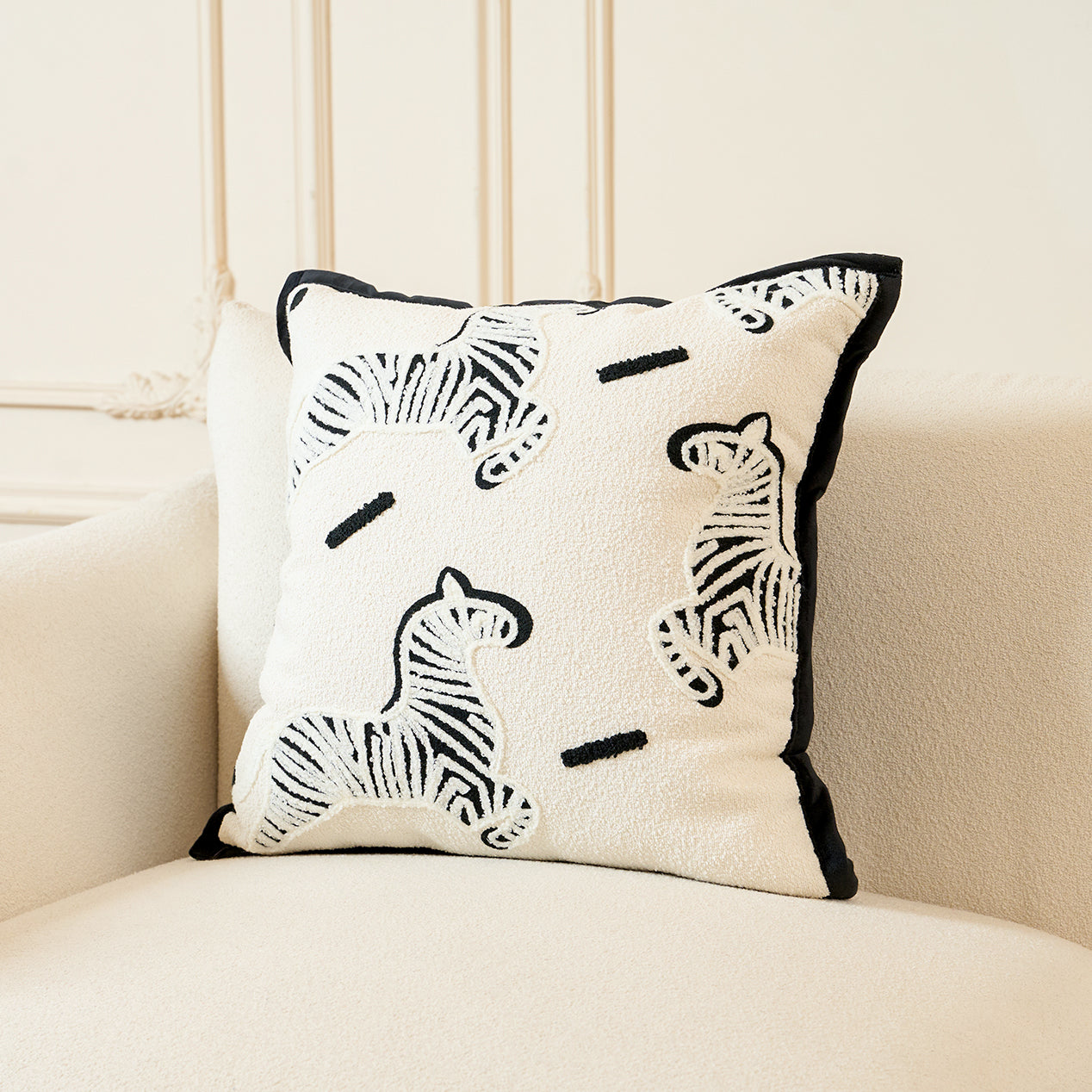 Zebra Rhythm Throw Pillow
