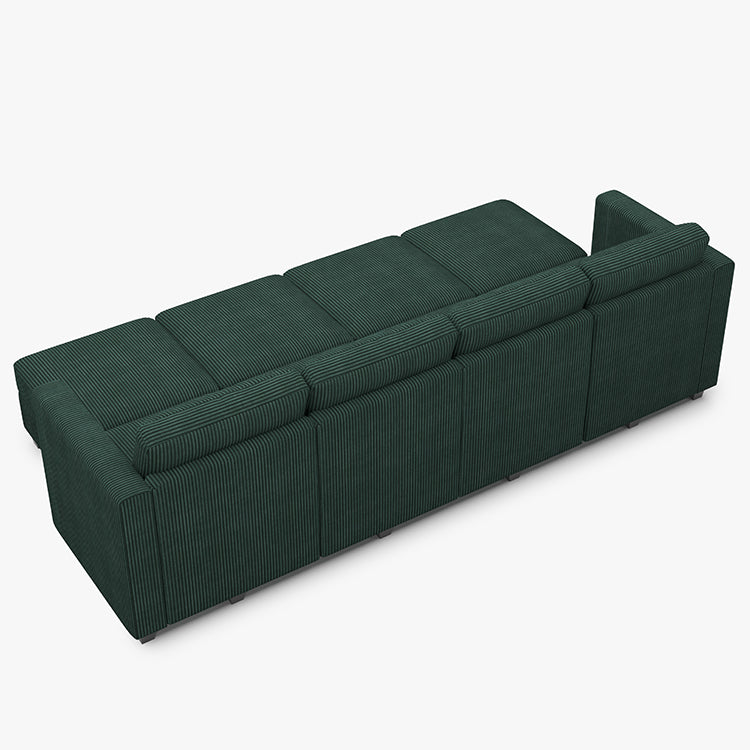 Belffin 8 Seats + 6 Sides Modular Corduroy Sleeper Sofa with Storage Seat