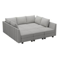 Cloud-Grey-/-Chenille-9-Seat-Pit-Sectional