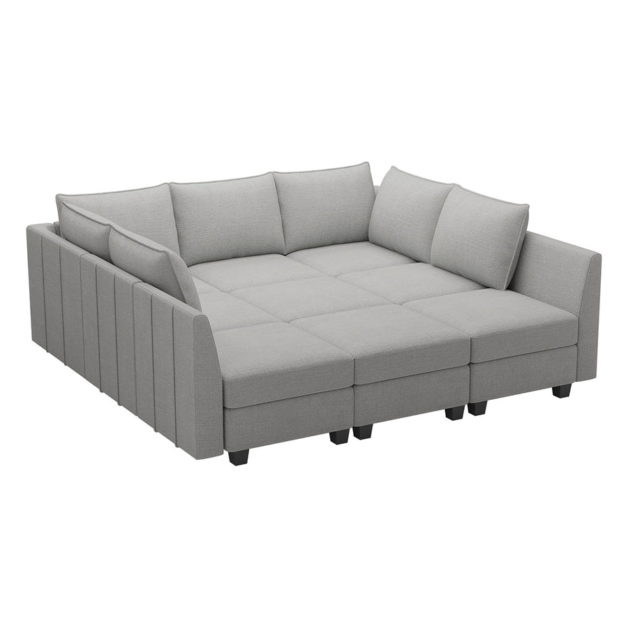 Cloud-Grey-/-Chenille-9-Seat-Pit-Sectional