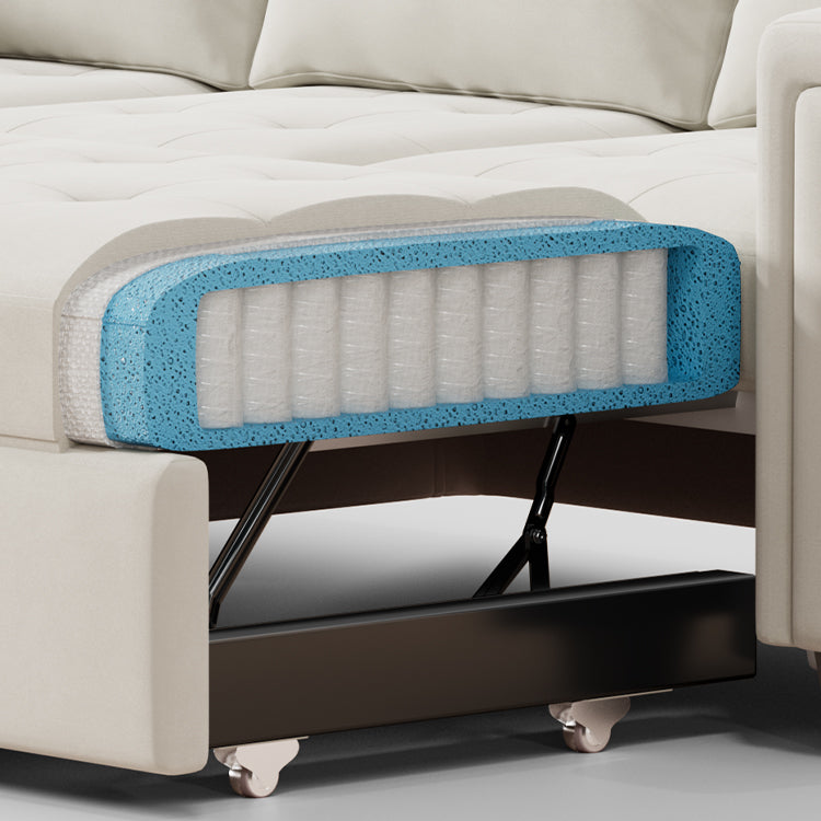 Belffin 4 Seats Modular Velvet Tufted Pull-out Sofa