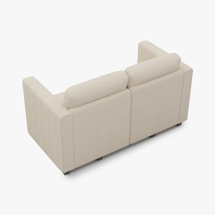 Belffin 2 Seats + 4 Sides Modular Corduroy Loveseat Sofa with Storage Seat
