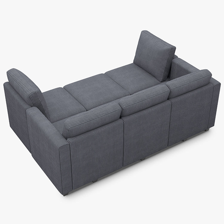 Belffin 6 Seats + 7 Sides Modular Corduroy Sleeper Sofa with Storage Seat