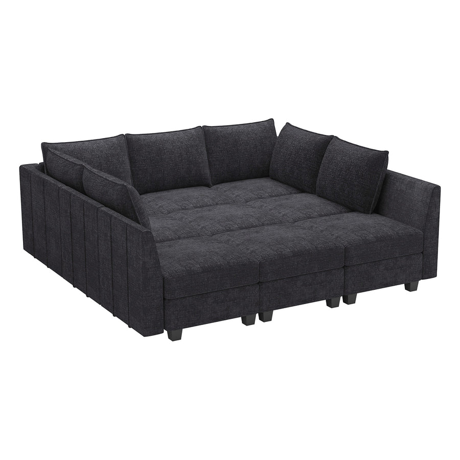Graphite-Grey-/-Chenille-9-Seat-Pit-Sectional