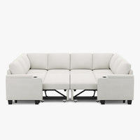 Misty-White-/-Chenille-8-Seat-U-Shaped-Double-Pullout-Sectional