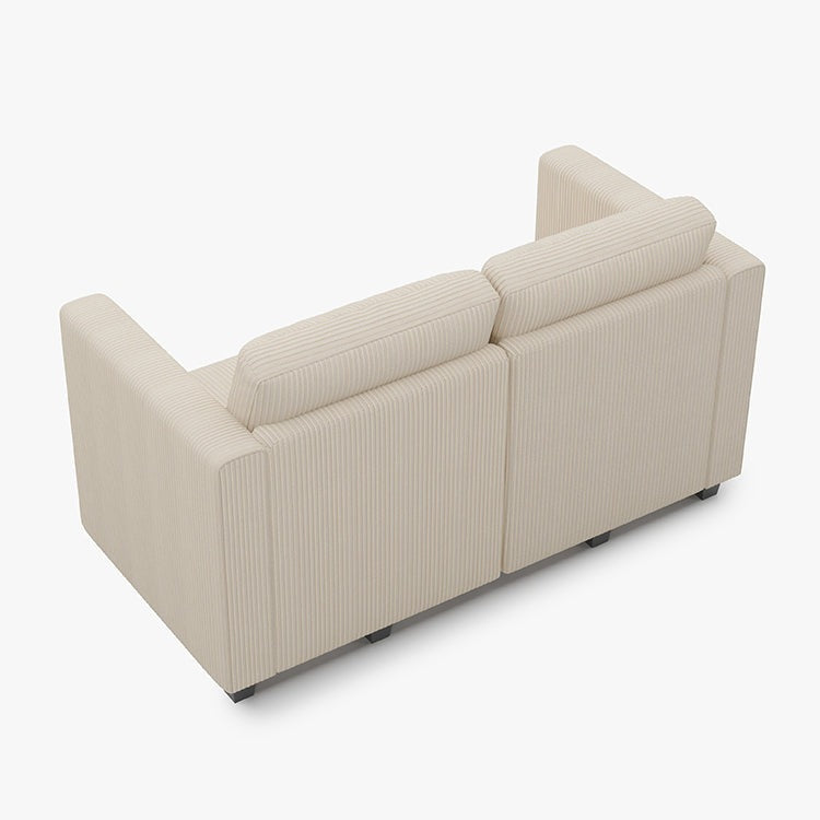 Belffin 2 Seats + 4 Sides Modular Corduroy Loveseat Sofa with Storage Seat