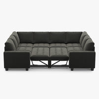 Iron-Grey-/-Velvet-8-Seat-U-Shaped-Double-Pullout-Sectional