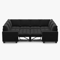 Onyx-Black-/-Velvet-8-Seat-U-Shaped-Double-Pullout-Sectional