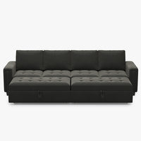 Iron-Grey-/-Velvet-4-Seat-Double-Pullout-Sofa
