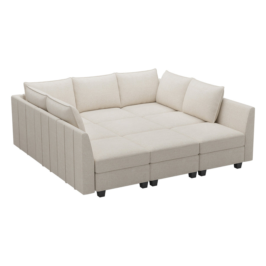 Misty-White-/-Chenille-9-Seat-Pit-Sectional