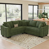 Olivewood-Green-/-Corduroy-5-Seats-Corner-Sectional
