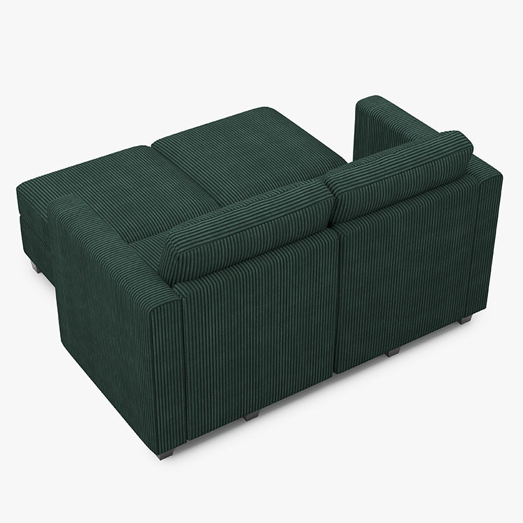 Belffin 4 Seats + 4 Sides Modular Corduroy Sleeper Sofa with Storage Seat