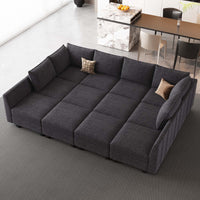 Graphite-Grey-/-Chenille-12-Seat-Pit-Sectional