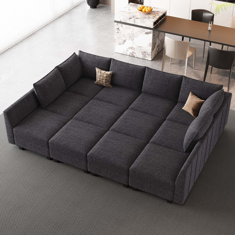 Graphite-Grey-/-Chenille-12-Seat-Pit-Sectional