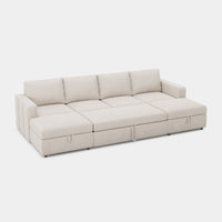 Cosmic-Latte-/-Velvet-6-Seat-U-Shaped-Pullout-Sectional