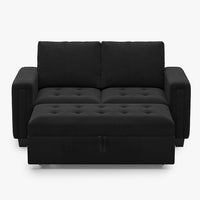 Onyx-Black-/-Velvet-Pullout-Loveseat