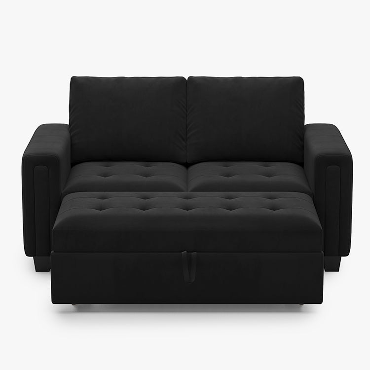 Onyx-Black-/-Velvet-Pullout-Loveseat