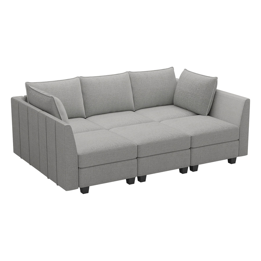 Cloud-Grey-/-Chenille-6-Seat-Pit-Sectional