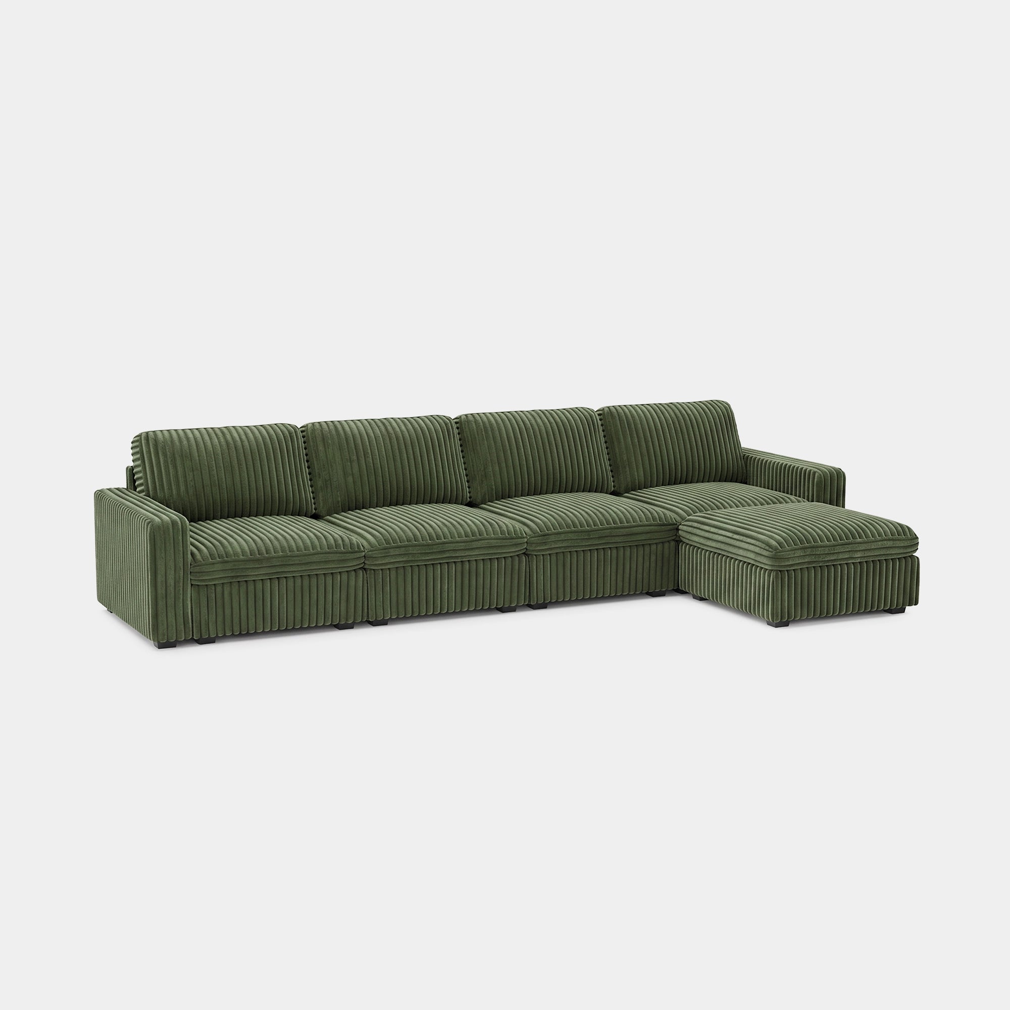 Olivewood-Green-/-Corduroy-5-Seat-L-Shaped-Sectional