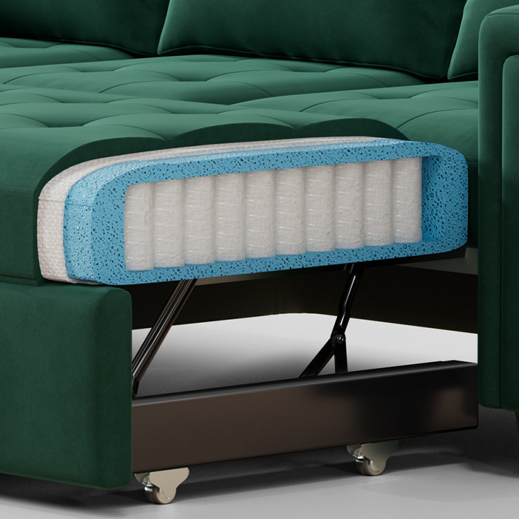 Belffin 8 Seats Modular Velvet Tufted Pull-out Sleeper Sofa