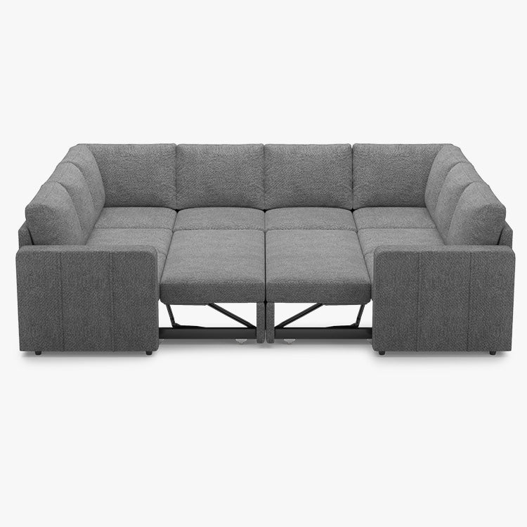 Belffin 8 Seats Modular Chenille Pull-out Sofa