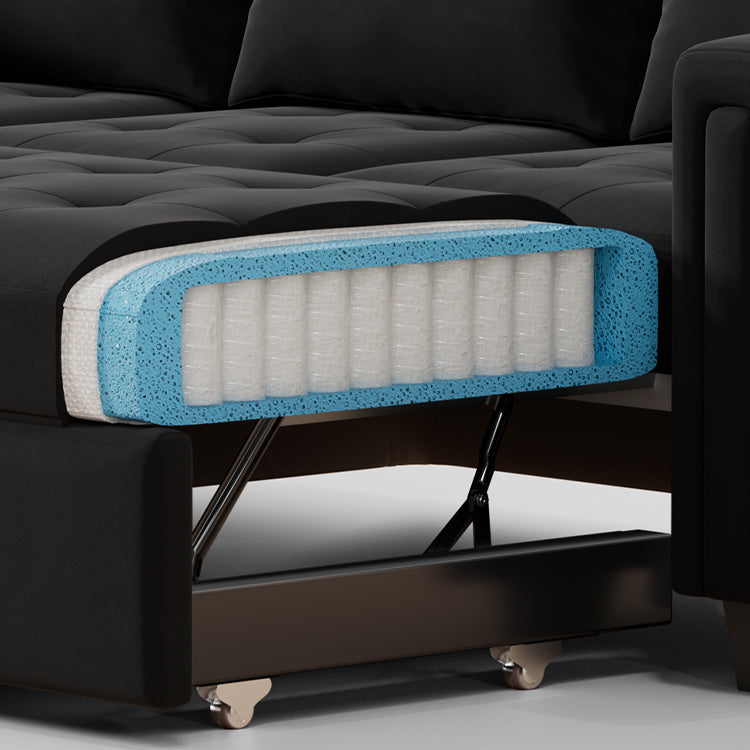 Belffin 8 Seats Modular Velvet Tufted Pull-out Sleeper Sofa