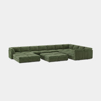 Olivewood-Green-/-Corduroy-21-Seat-U-Shaped-Sectional