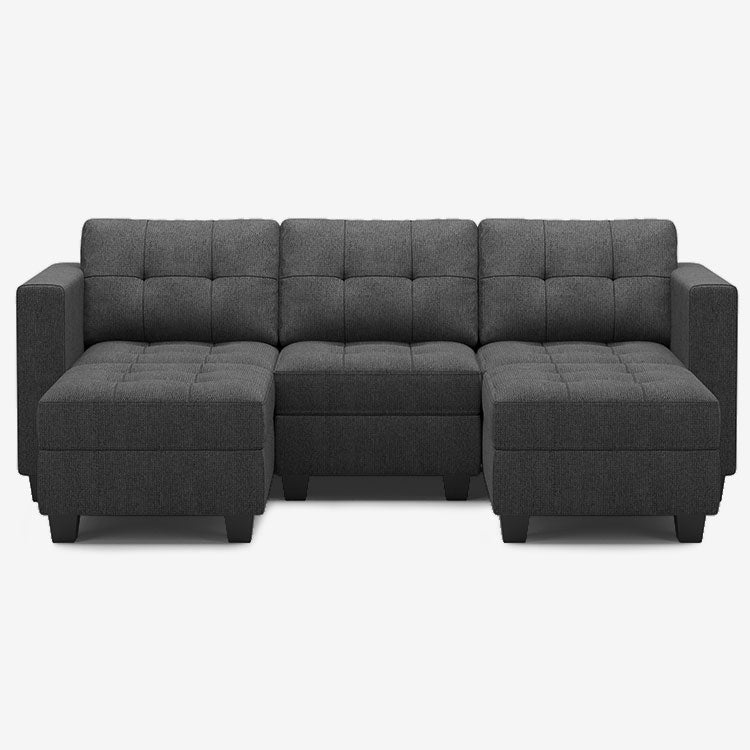 Shadow-Grey-/-Weave-5-Seat-U-Shaped-Open-Sectional