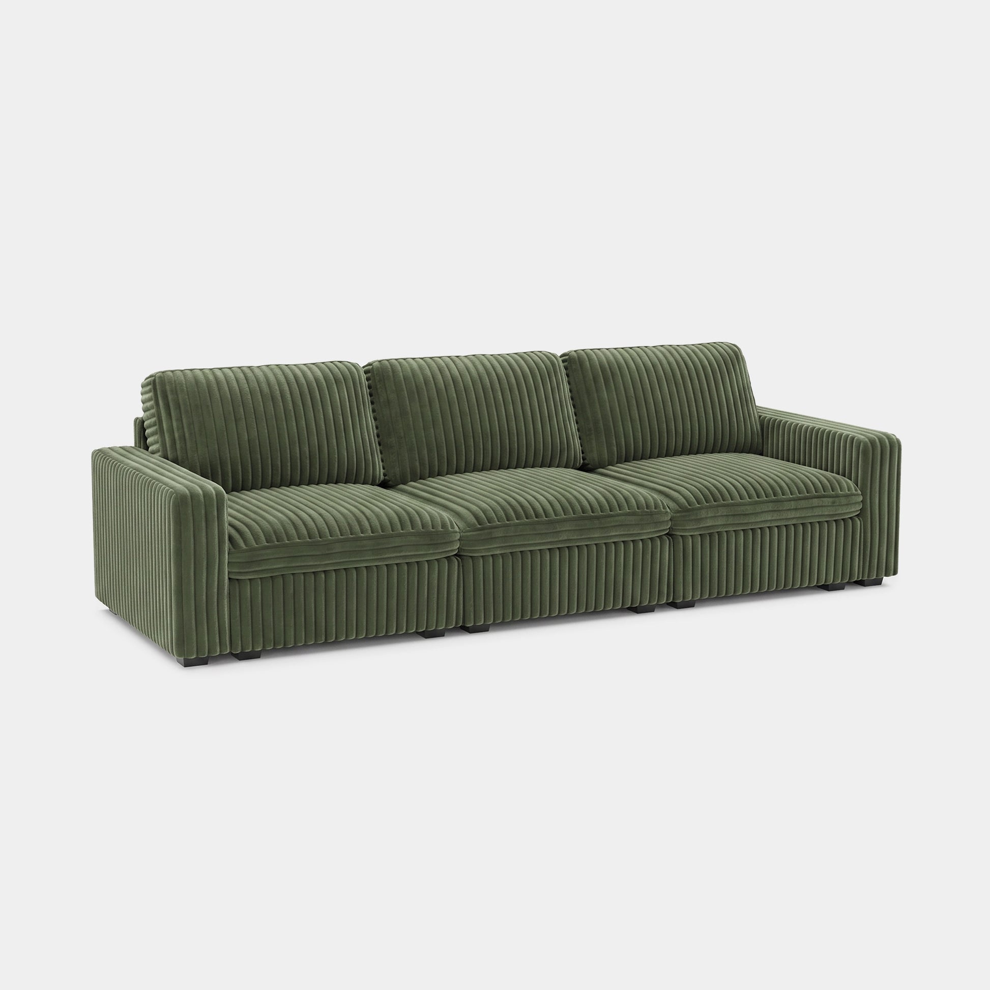 Olivewood-Green-/-Corduroy-3-Seat-Sofa