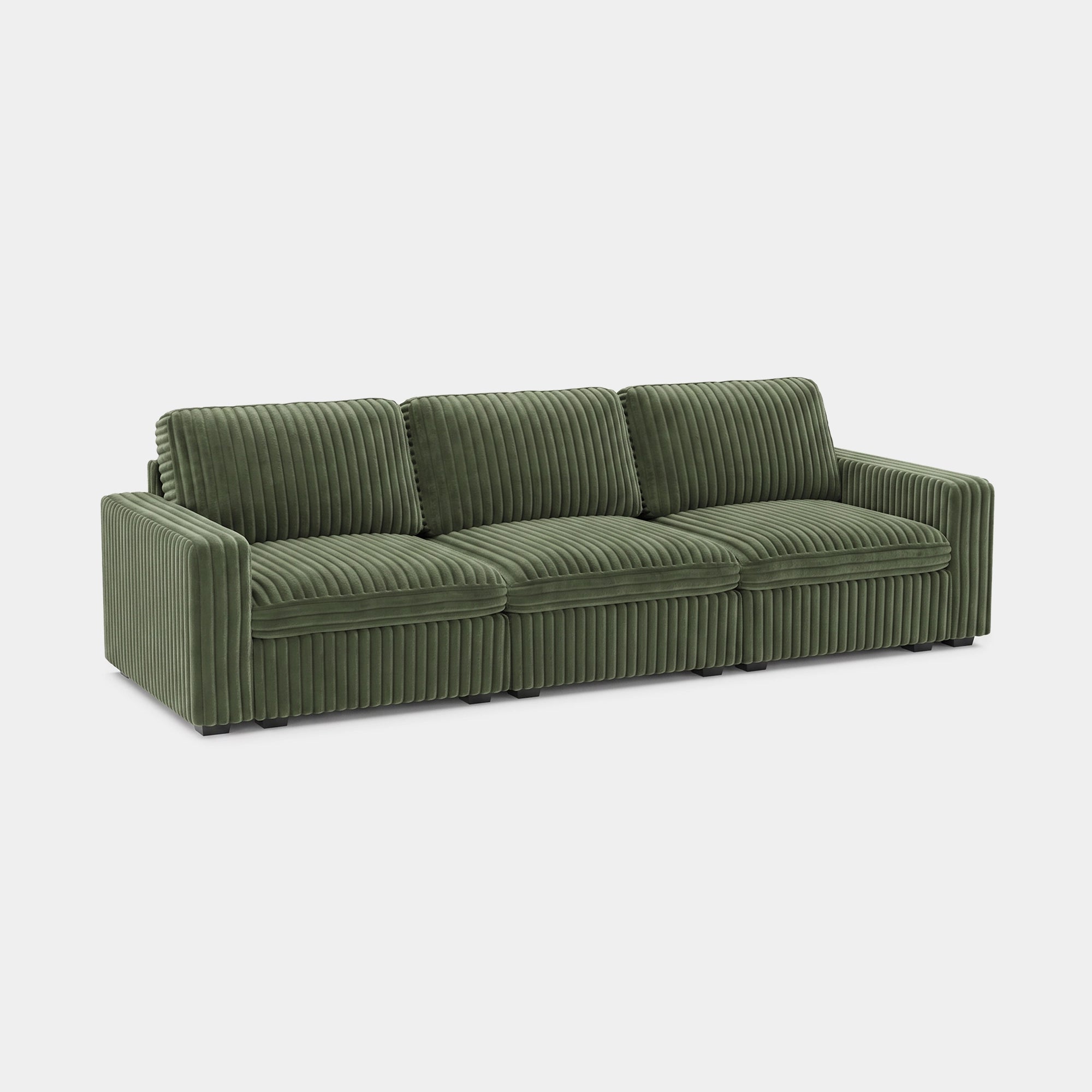 Olivewood-Green-/-Corduroy-3-Seat-Sofa